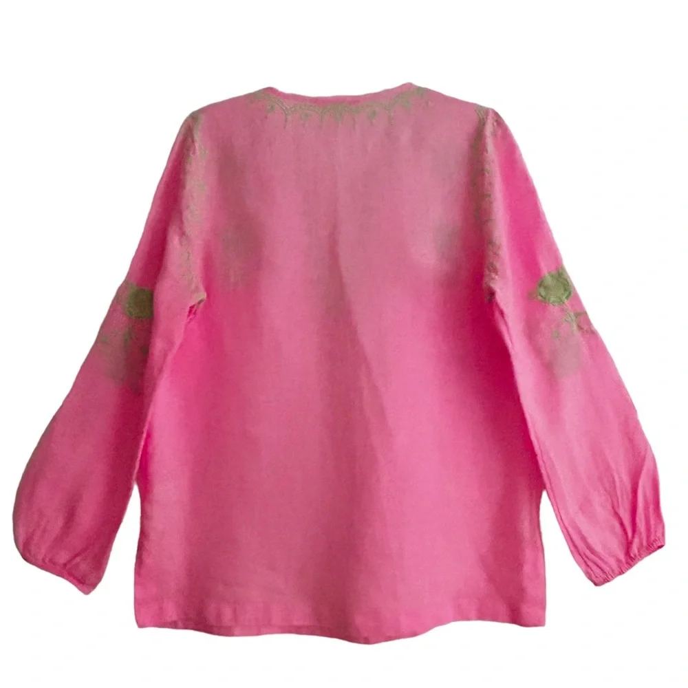 Lilly Pulitzer Cotton Candy Pink Lime Coby Linen Tunic M EPC - Picture 5 of 6